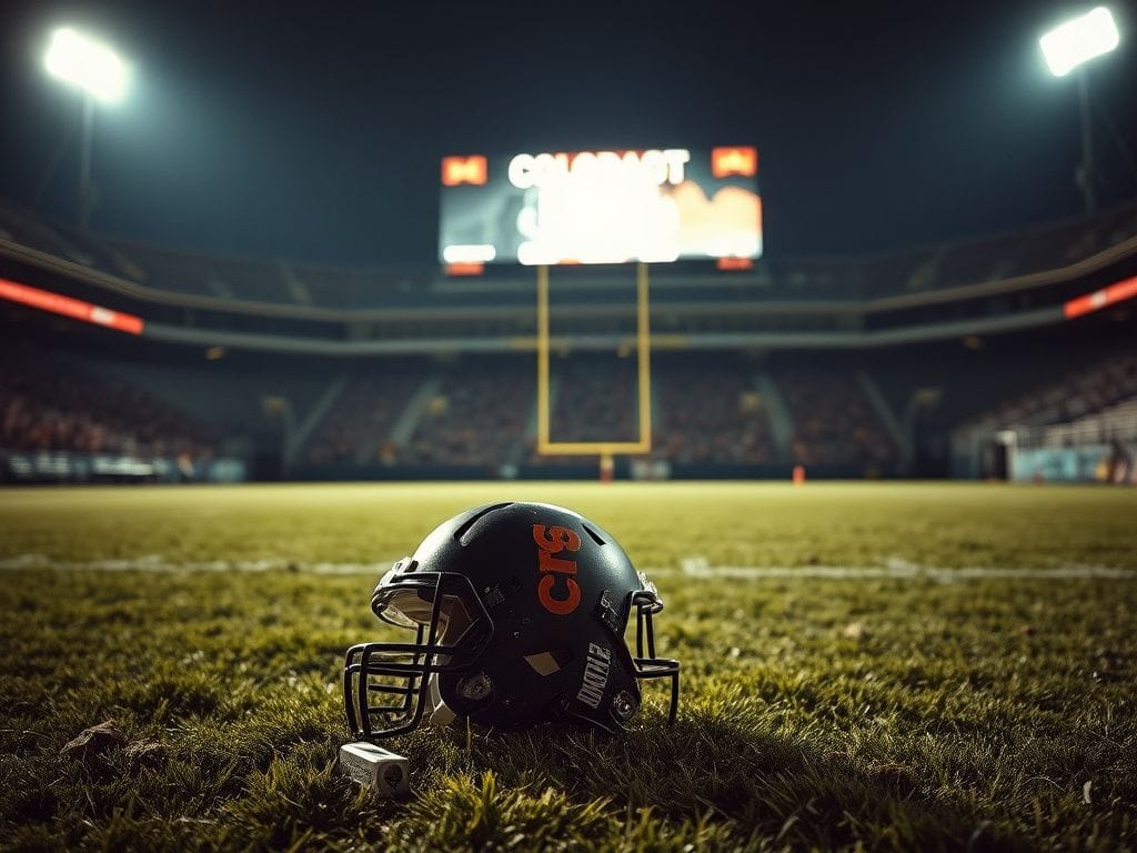 Flick International Abandoned football helmet on the field after Colorado's defeat