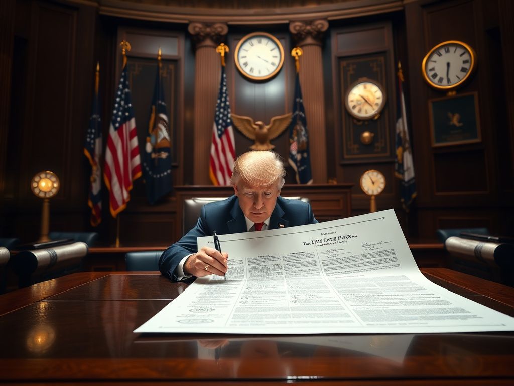 Flick International President Trump signing a significant bill to end the government shutdown