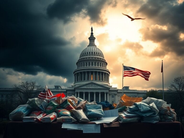 Flick International Dramatic view of the Capitol Building under storm clouds with light breaking through