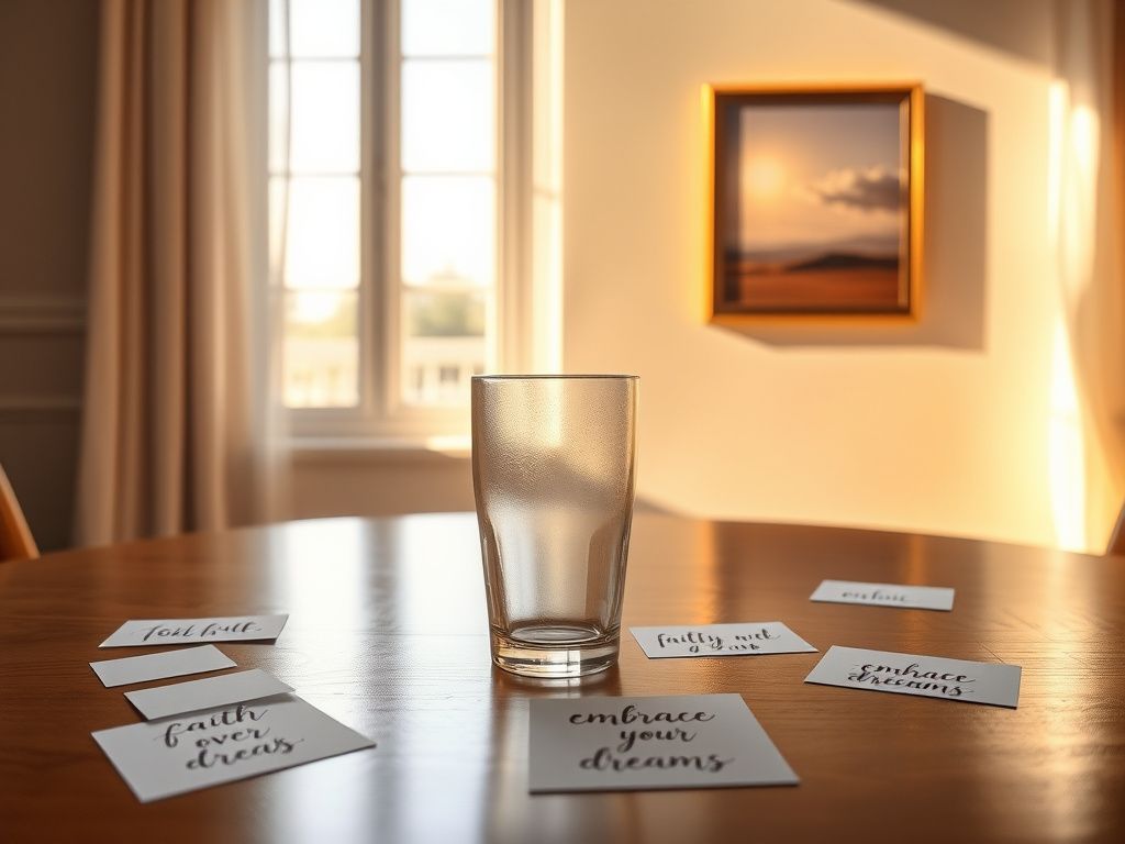 Flick International Empty glass symbolizing sobriety and reflection in a sunlit room