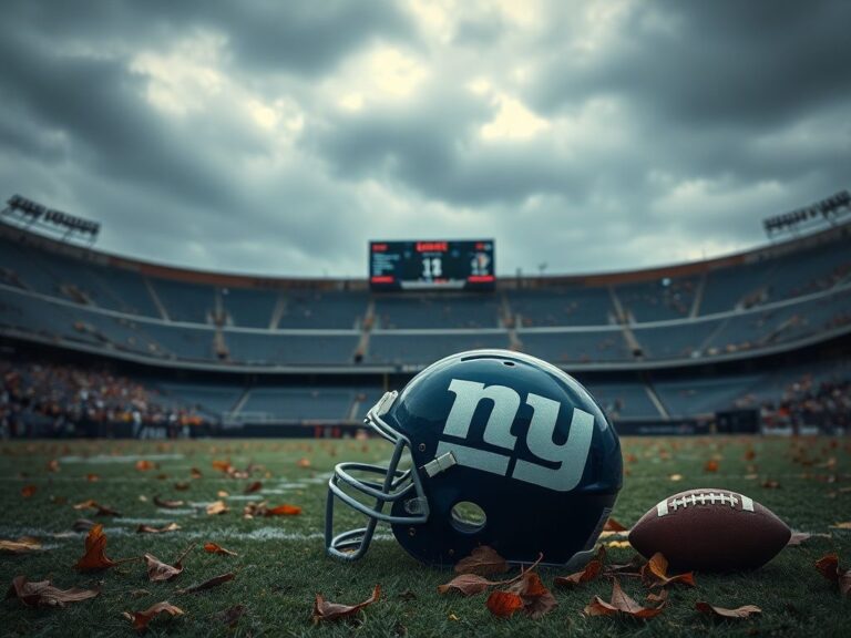 Flick International Worn-down football stadium under gray sky symbolizing the New York Giants' struggles