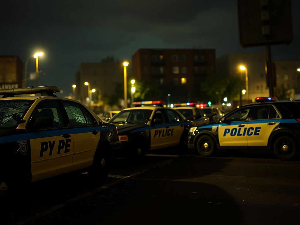 Flick International Damaged NYPD police vehicles in Jamaica, Queens after vandalism