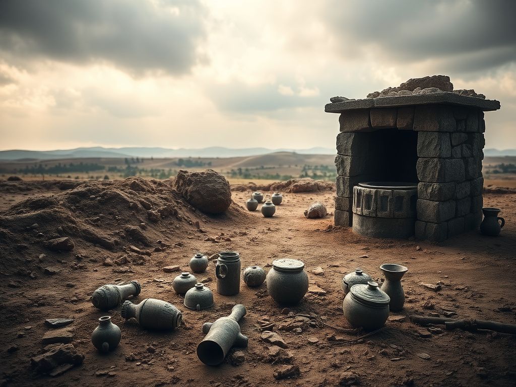 Flick International Unusual ritual objects uncovered from an archaeological site with a 5,000-year-old winepress