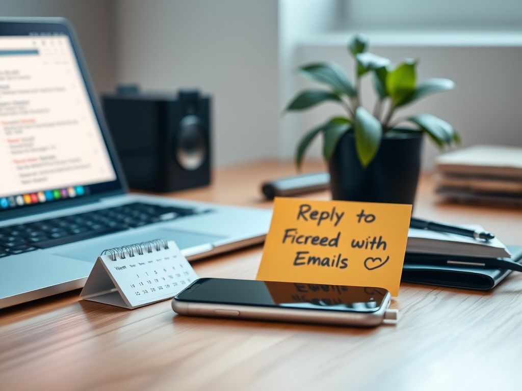 Flick International A modern smartphone on a sleek wooden desk with reminders and notes.
