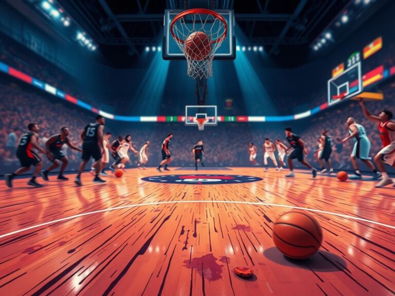 Flick International Intense basketball confrontation under the basket during Trail Blazers vs. Pelicans game