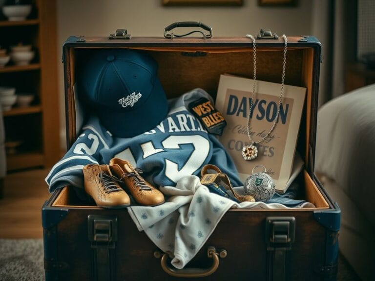 Flick International Vintage trunk filled with Dawson's Creek and Varsity Blues memorabilia symbolizing nostalgia and personal journey