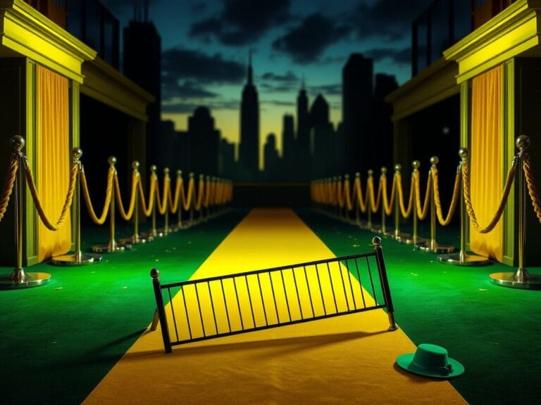 Flick International empty barricade at Ariana Grande's 'Wicked' premiere event