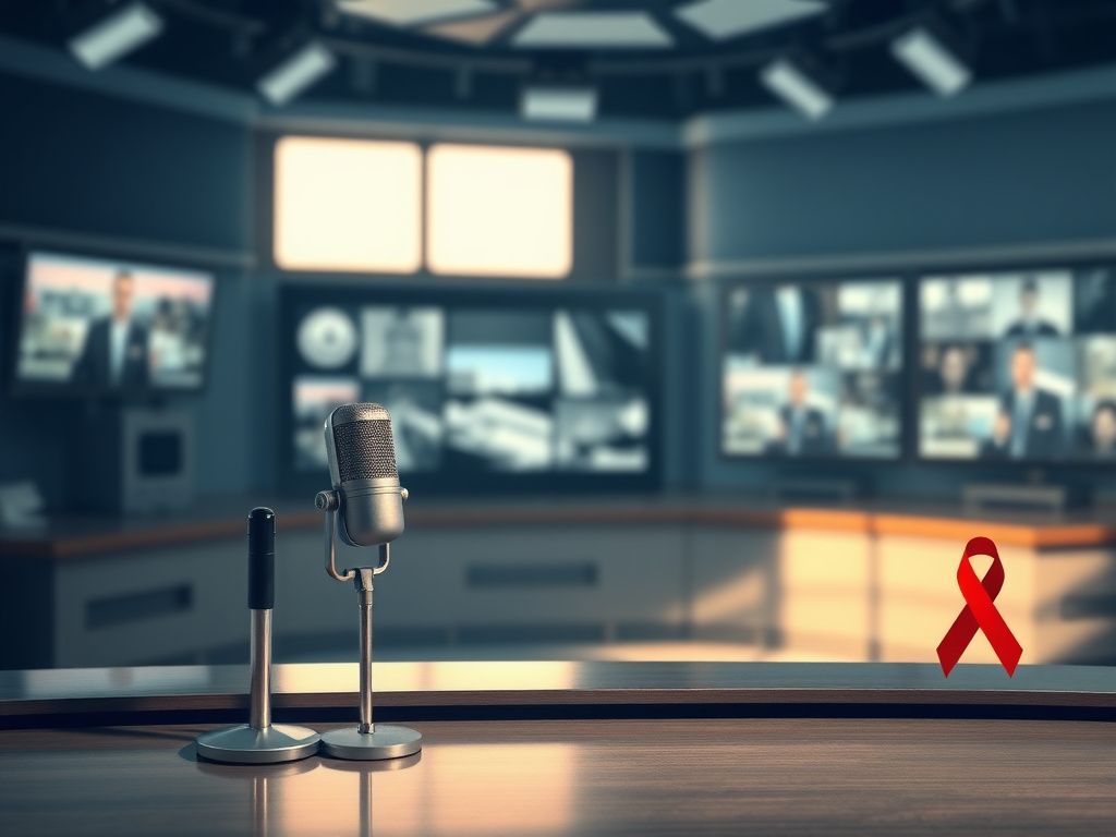 Flick International Abstract representation of a broadcast newsroom symbolizing journalism's legacy