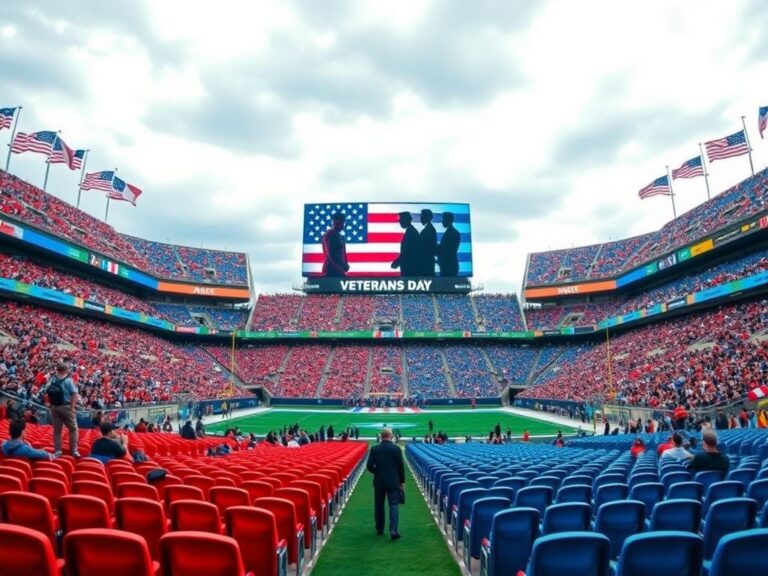 Flick International Vibrant football stadium showcasing contrasting red and blue colors representing political division