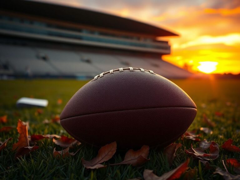 Flick International A worn leather football on a grass field surrounded by autumn leaves, symbolizing focus amidst criticism