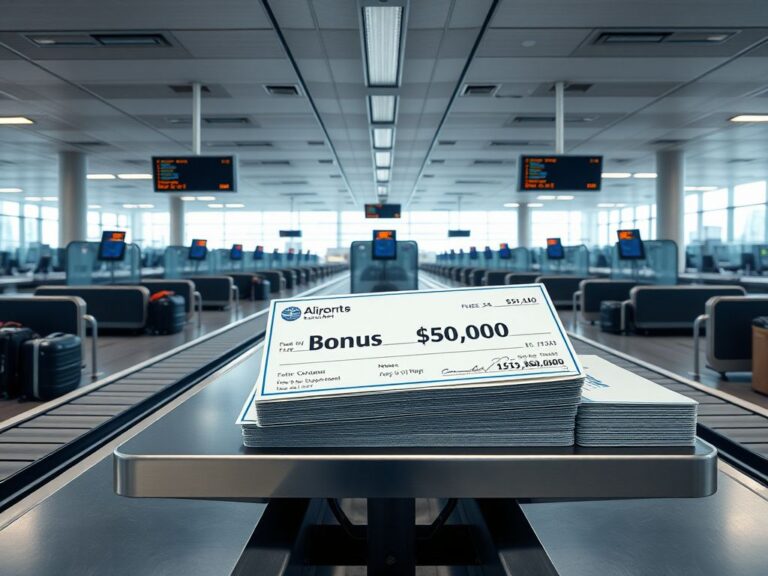 Flick International Wide-angle view of an airport security checkpoint with bonus checks for TSA agents