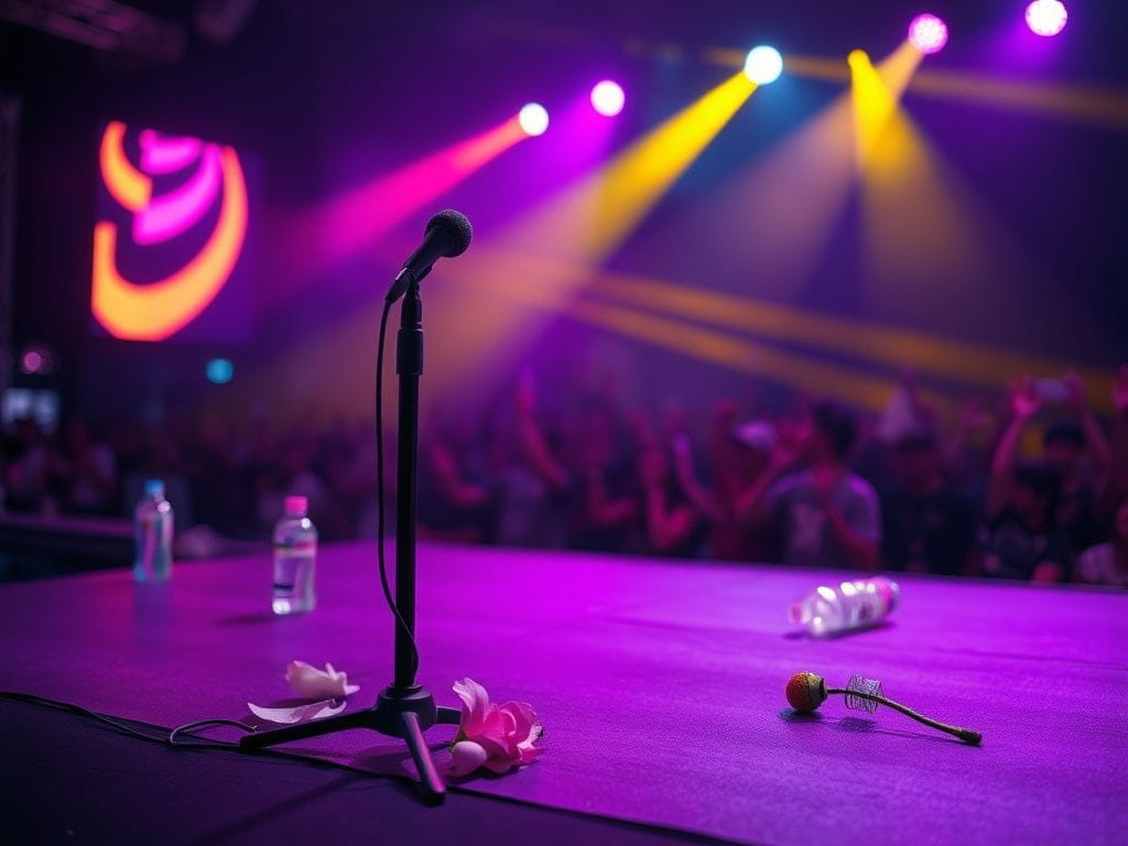Flick International K-pop star collapses mid-performance on stage with colorful lights