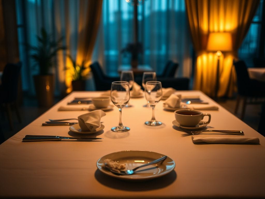 Flick International Empty dining table with fine china, symbolizing deteriorated relationship