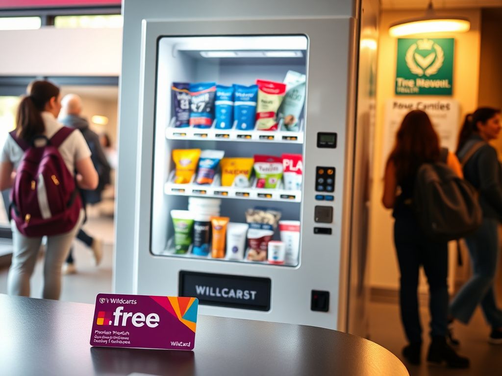 Flick International Modern reproductive health vending machine at Northwestern University showcasing free Plan B and condoms