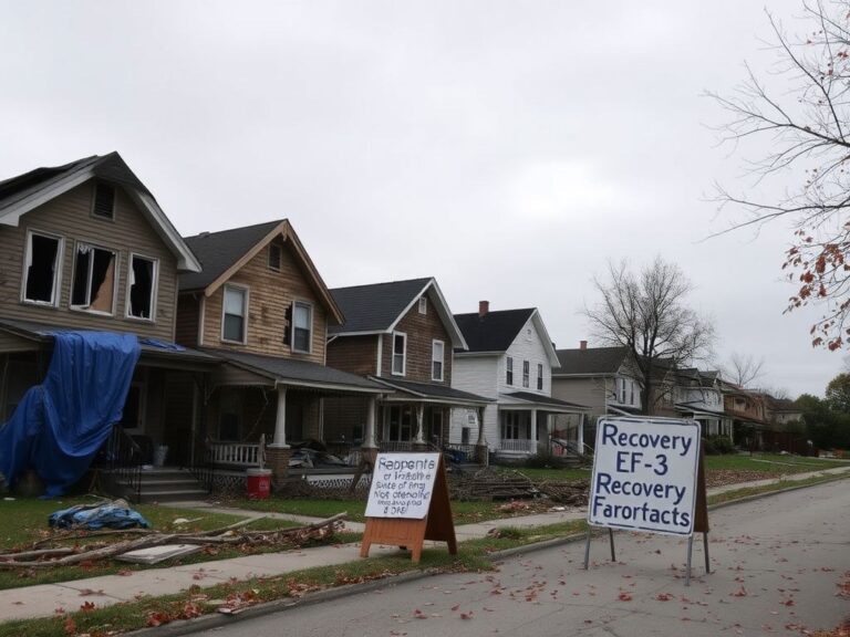 Flick International A somber urban landscape of a St. Louis neighborhood six months after a devastating EF-3 tornado
