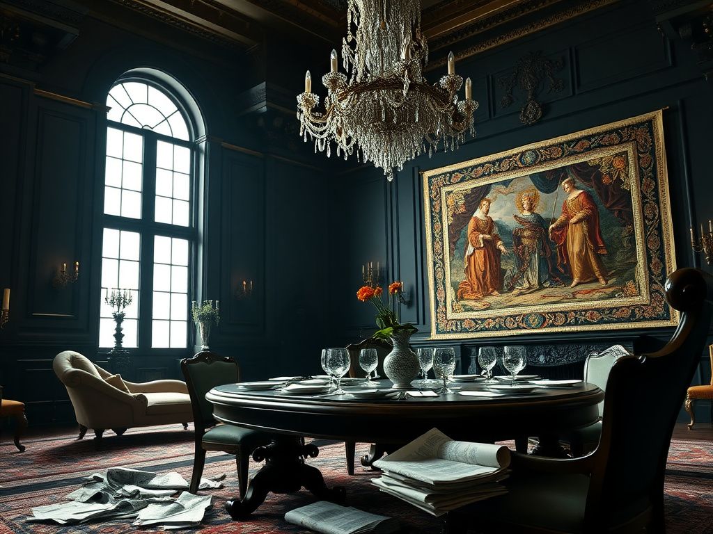 Flick International Interior of a grand royal palace room showcasing luxury and isolation