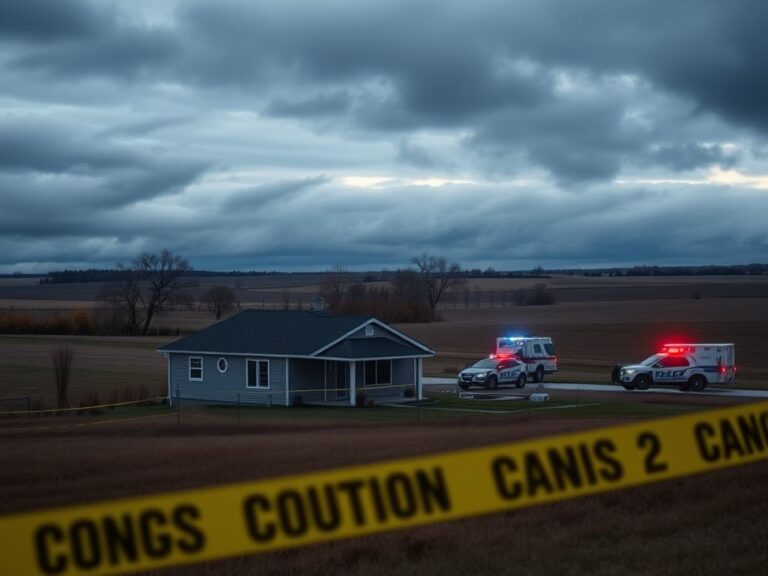 Flick International Dramatic Kansas landscape with caution tape and emergency vehicles following a shooting incident