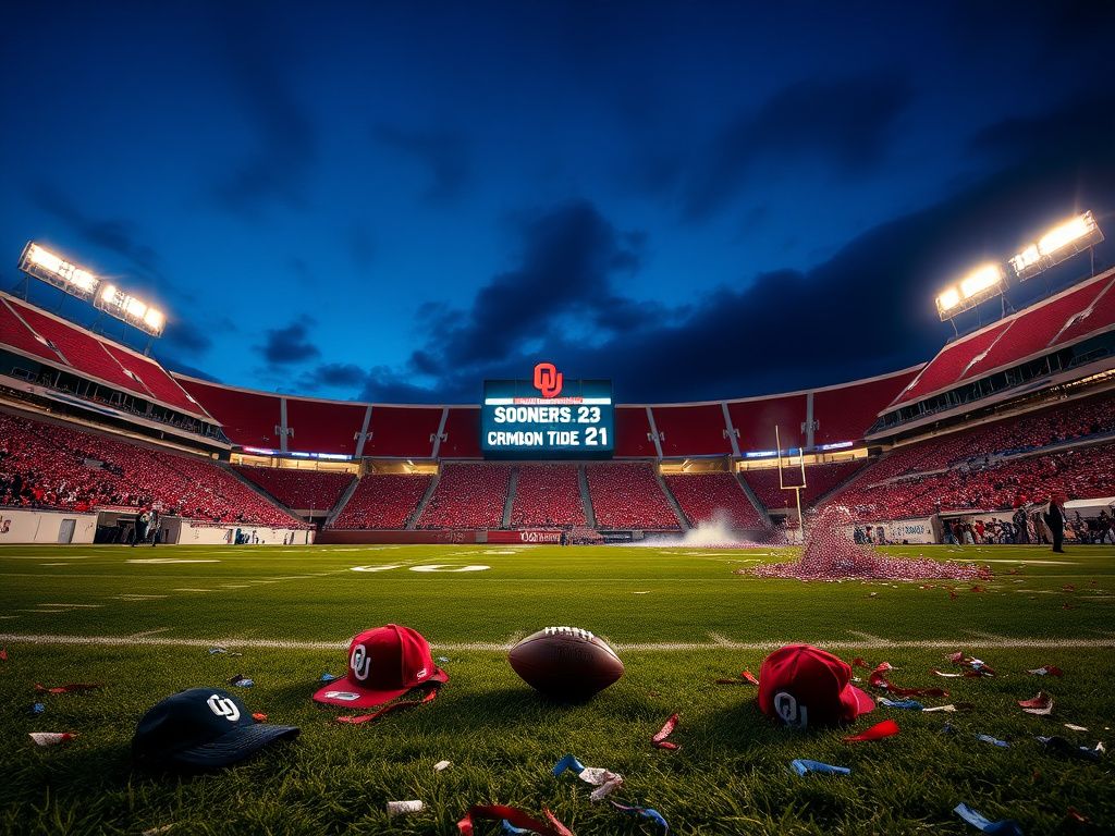 Flick International Empty Bryant-Denny Stadium after Oklahoma's unexpected victory over Alabama