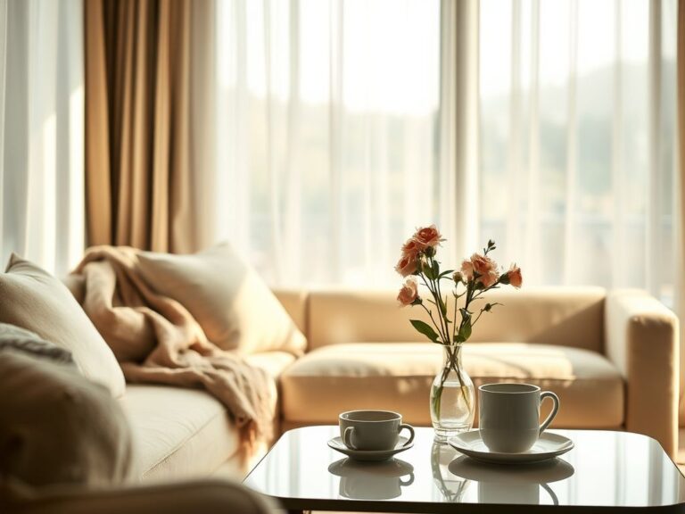 Flick International Cozy, intimate setting symbolizing a blossoming romantic relationship with soft lighting and elegant decor