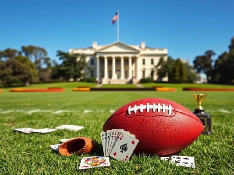 Flick International A vibrant football field scene with vintage football and presidential building