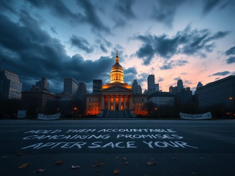 Flick International Dramatic cityscape of New York City at dusk with City Hall illuminated in the foreground and a turbulent sky in the background