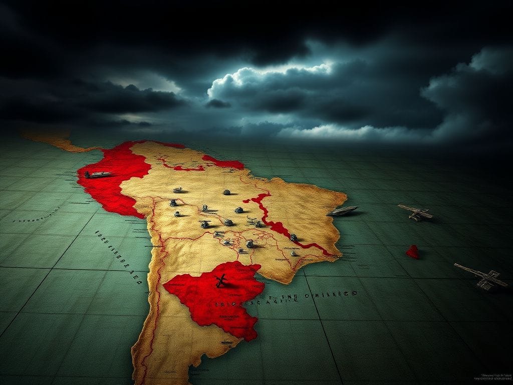 Flick International Dramatic map of Venezuela highlighting military and cartel influence