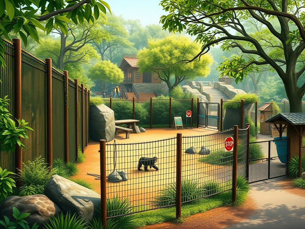 Flick International Female chimpanzee exploring a lush enclosure at the Indianapolis Zoo