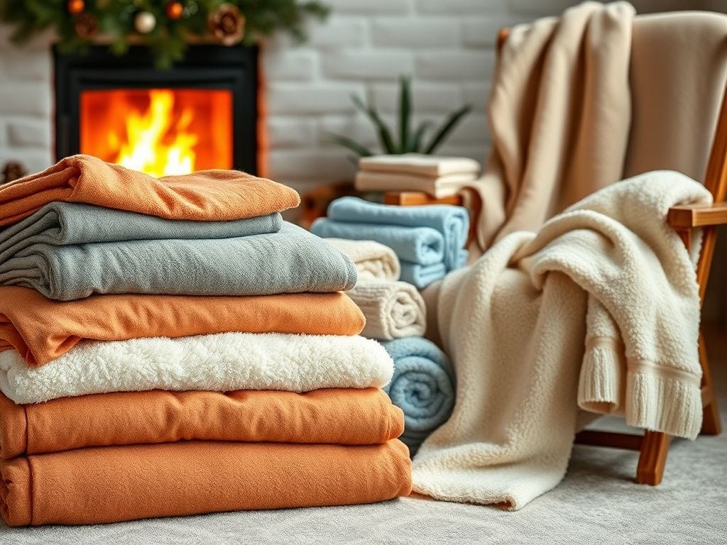Flick International Cozy winter scene with flannel sheets and plush towels