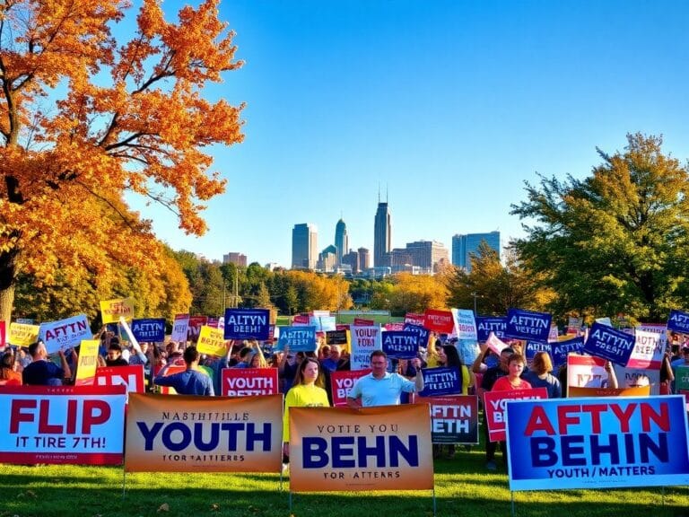 Flick International Young activists rallying for Aftyn Behn in Nashville with colorful campaign signs