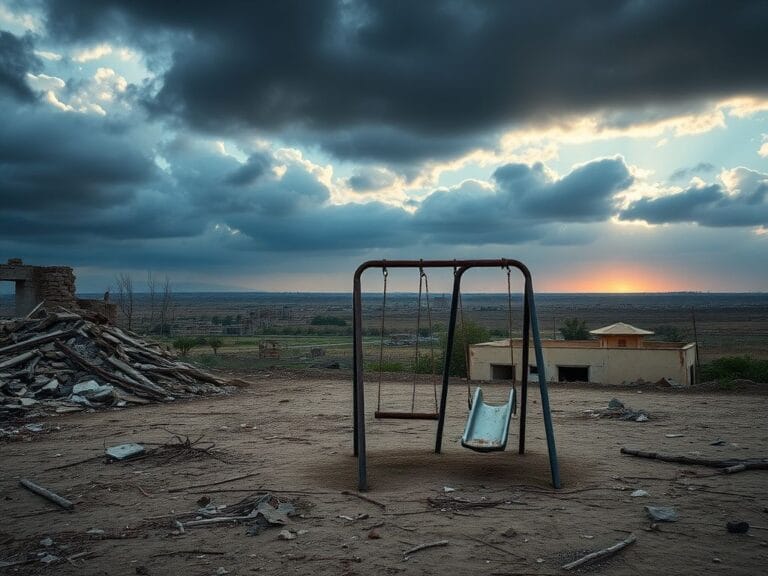 Flick International Barren landscape in Gaza showcasing destruction after the war