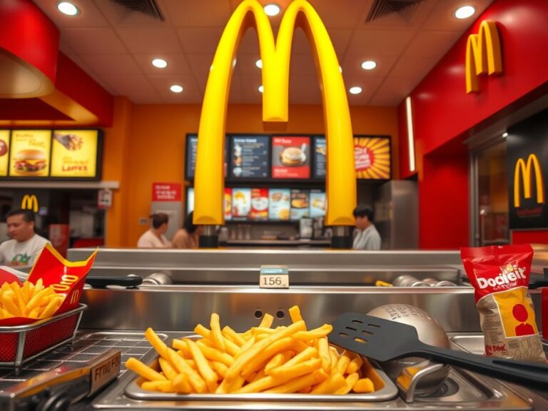 Flick International A bustling McDonald's restaurant scene with golden arches and crispy French fries