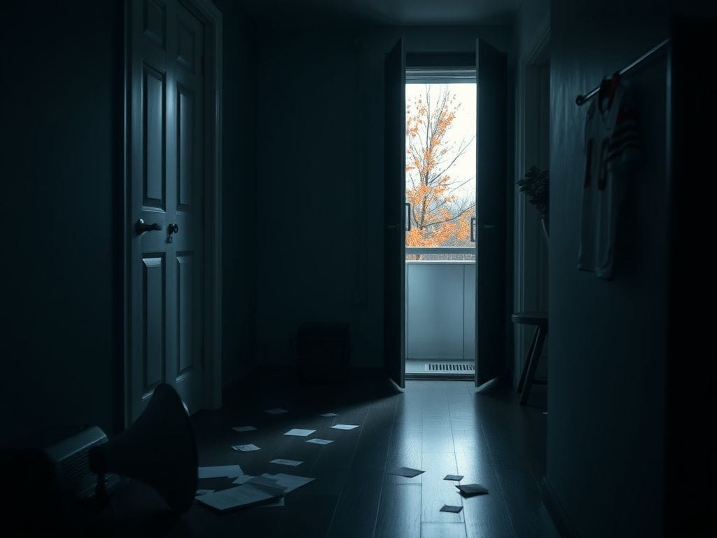 Flick International Dark interior of a home showing signs of a break-in