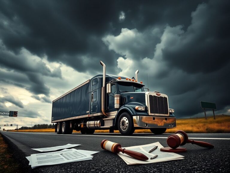 Flick International A large commercial truck parked on the side of a highway under ominous storm clouds