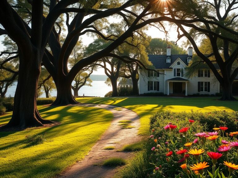 Flick International Serene landscape of Pocahontas Island featuring lush greenery and historic charm