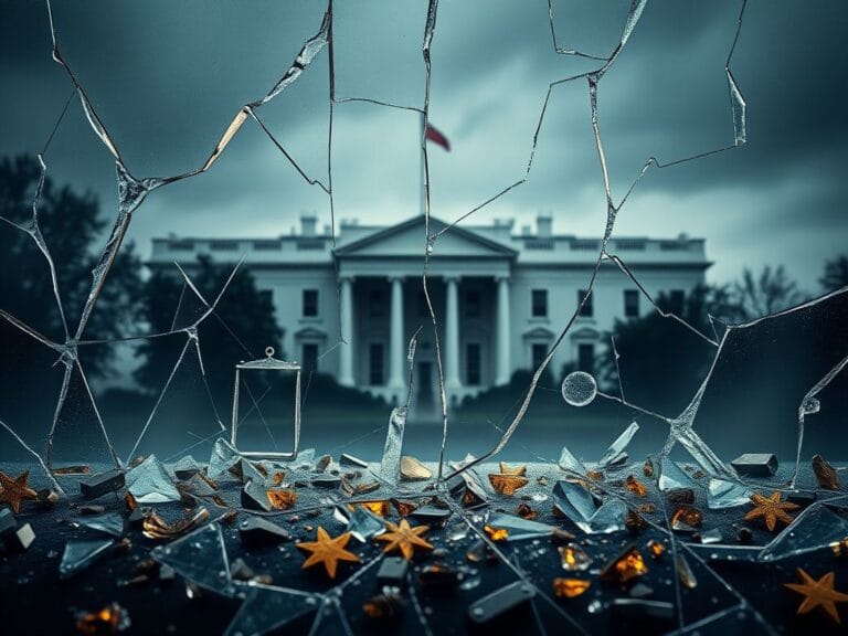 Flick International Weathered glass ceiling with shards, symbolizing barriers to female leadership