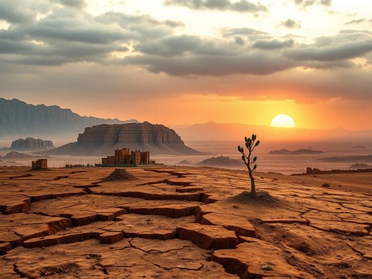 Flick International A dramatic landscape of the Middle East featuring rugged mountains and arid desert, symbolizing conflict and resilience.