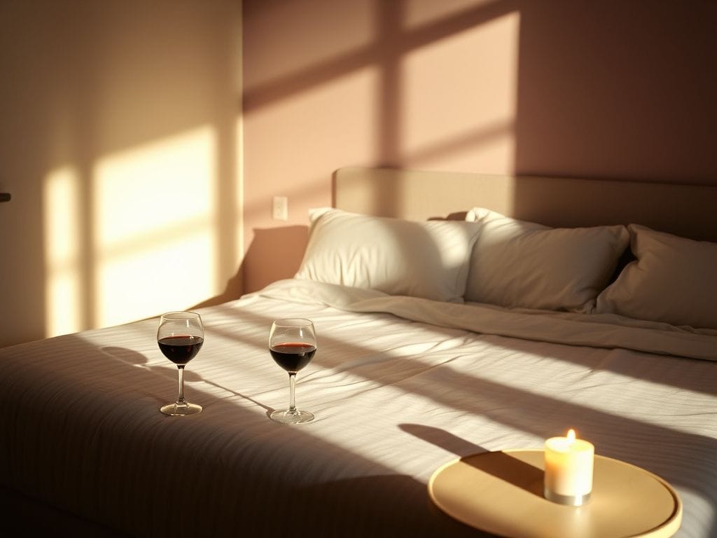 Flick International Serene film set featuring a neatly made king-sized bed and intimate ambiance