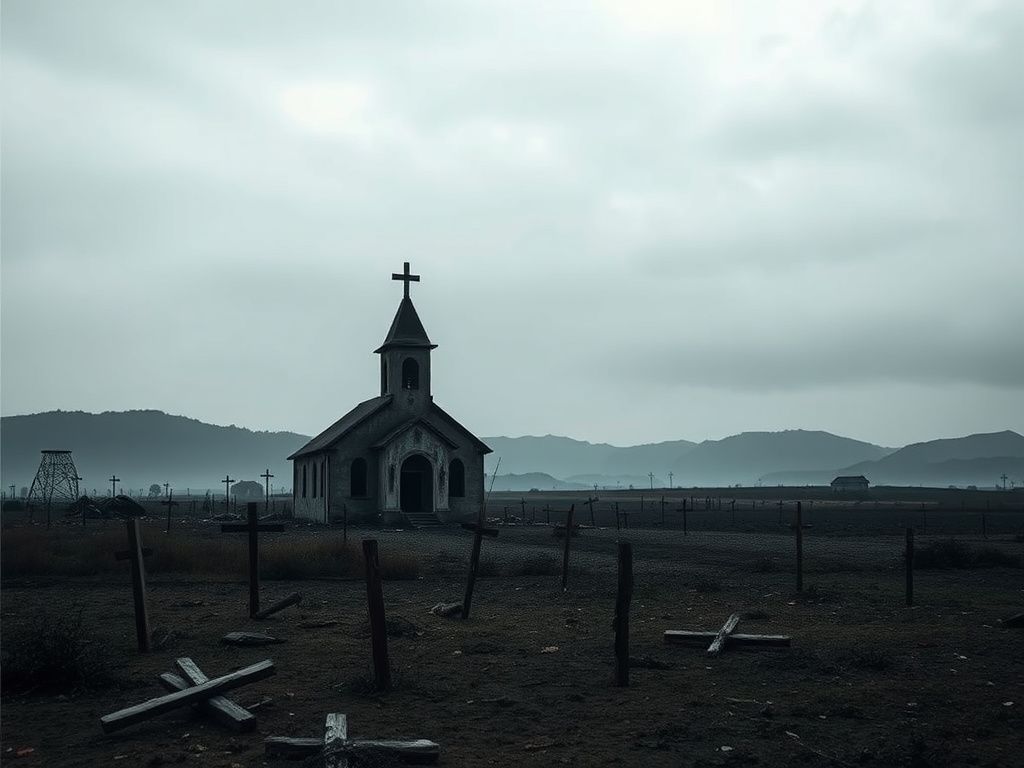 Flick International A burned church in Nigeria symbolizing the persecution of Christians