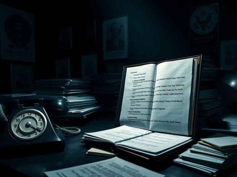 Flick International A cluttered desk with legal documents related to congressional inquiries, featuring highlighted text messages.