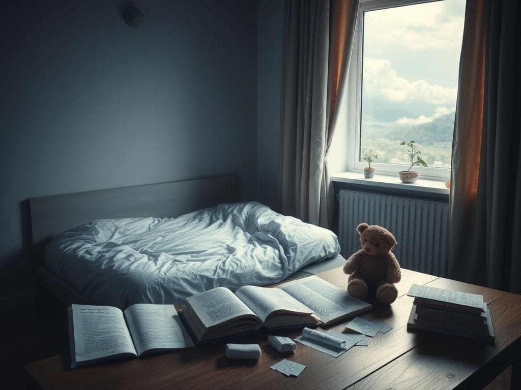 Flick International A poignant scene of a dimly-lit family room depicting a struggle for identity