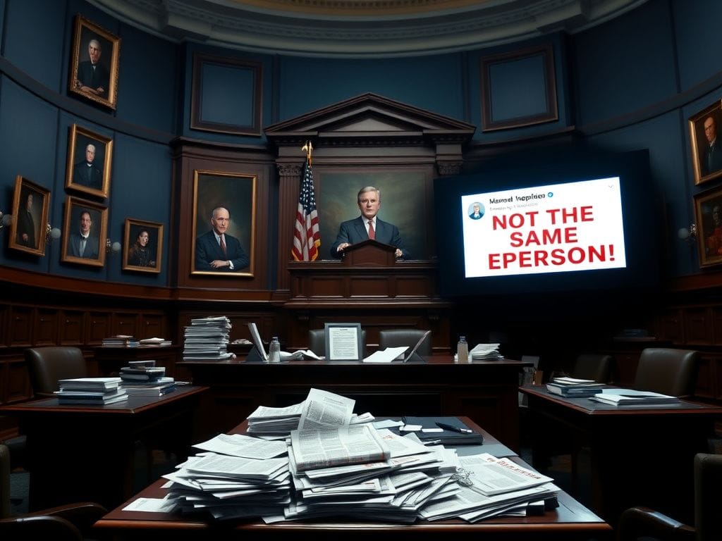 Flick International Heated political debate scene with documents and framed portraits