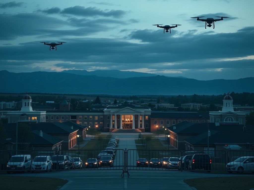 Flick International A stark view of Utah Valley University's rooftops showing a lack of security presence