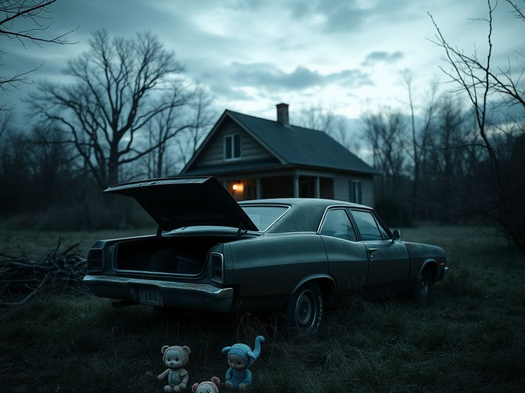 Flick International A foreboding scene outside a weathered North Carolina home with a rusted car trunk ajar