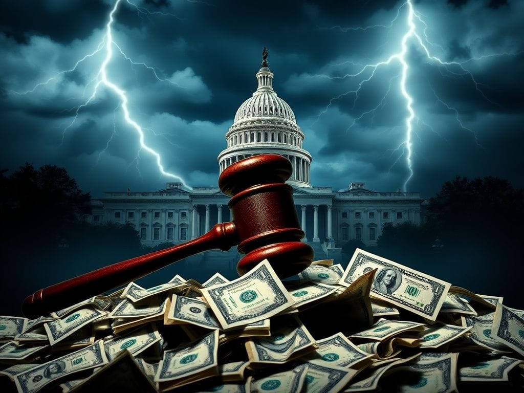 Flick International Stormy U.S. Capitol backdrop symbolizing political tension