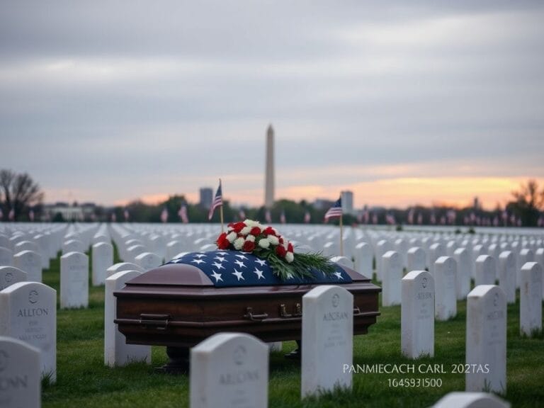 Flick International A solemn military burial scene at Arlington National Cemetery