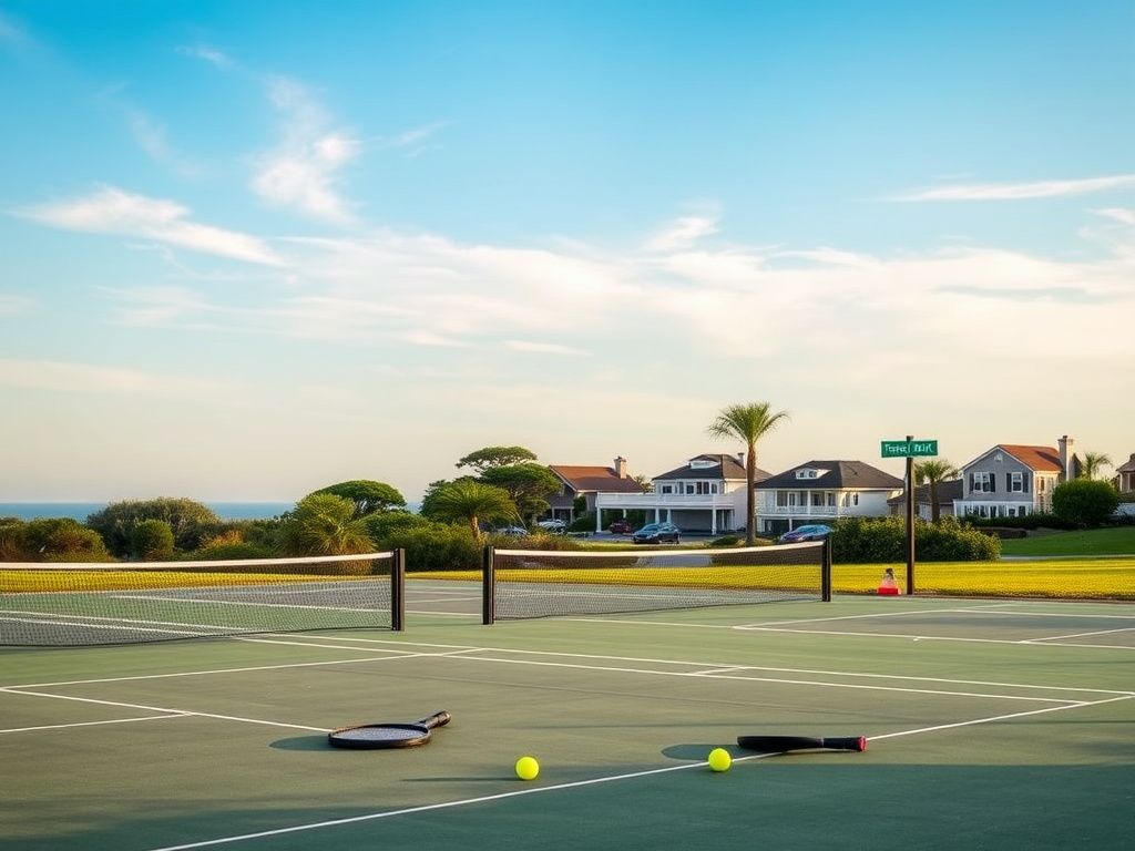 Flick International Quiet pickleball courts in a coastal California town
