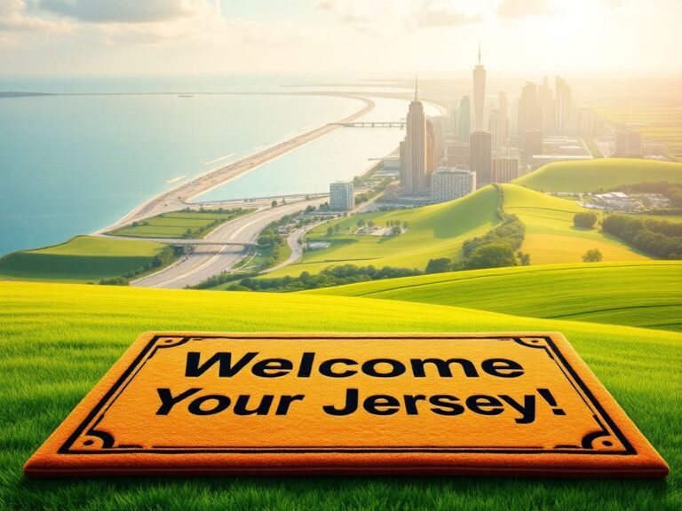 Flick International A vibrant welcome mat inviting New Yorkers to New Jersey