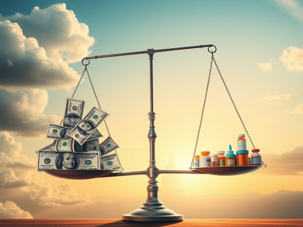 Flick International Conceptual illustration of healthcare reform featuring a broken scale representing healthcare costs