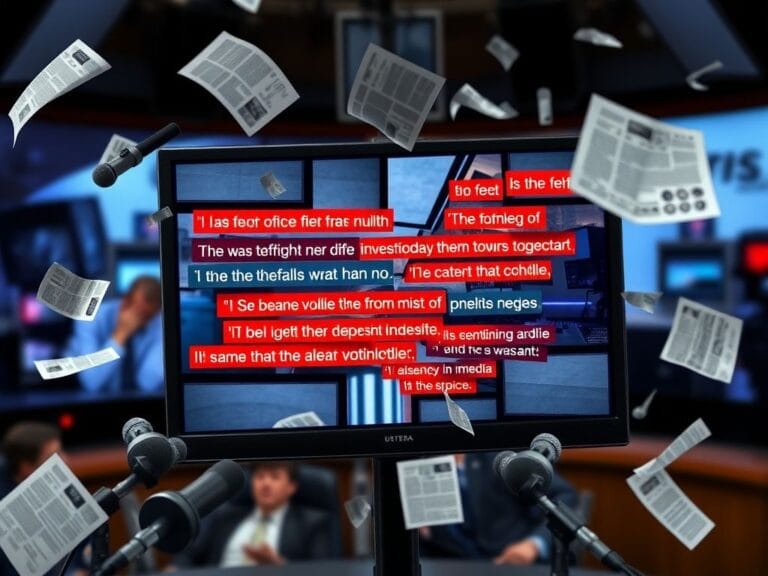 Flick International Distorted television screen with fragmented quotes from Trump's Jan. 6 speech, symbolizing media distortion