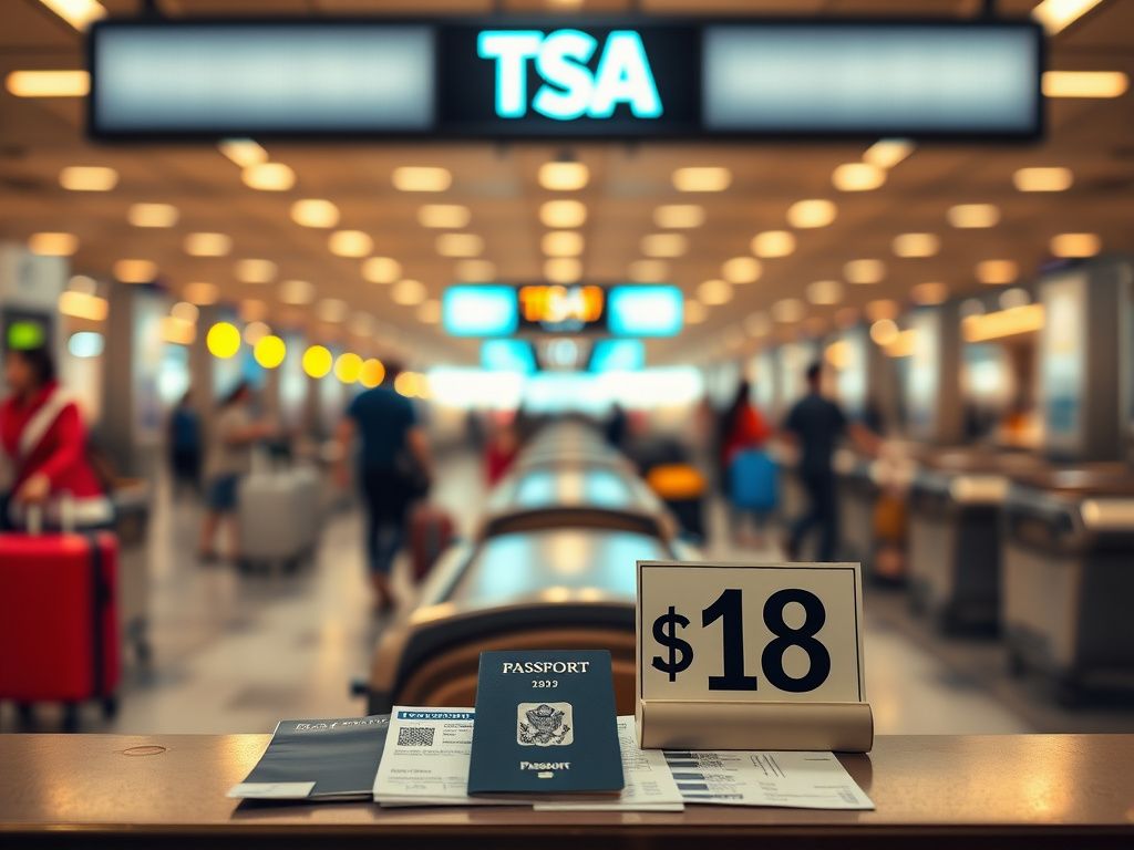 Flick International Bustling airport checkpoint scene featuring various identification documents